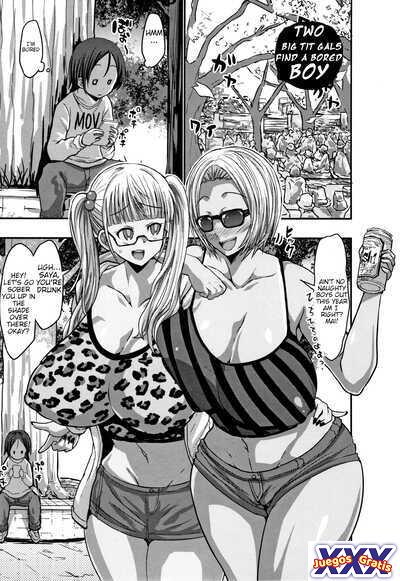 Two Big Tit Gals Find A Bored Boy!